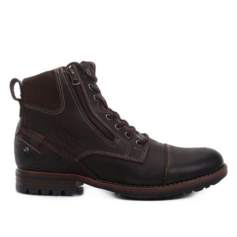 botas de couro masculina cano curto